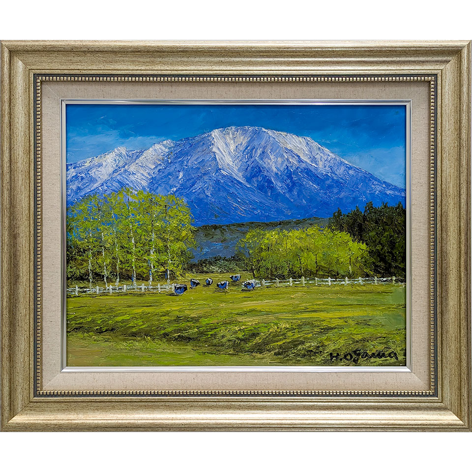 楽天市場】油彩画 澤井進 「美山」 F6号 油絵 額入り 風景画 真筆 肉筆