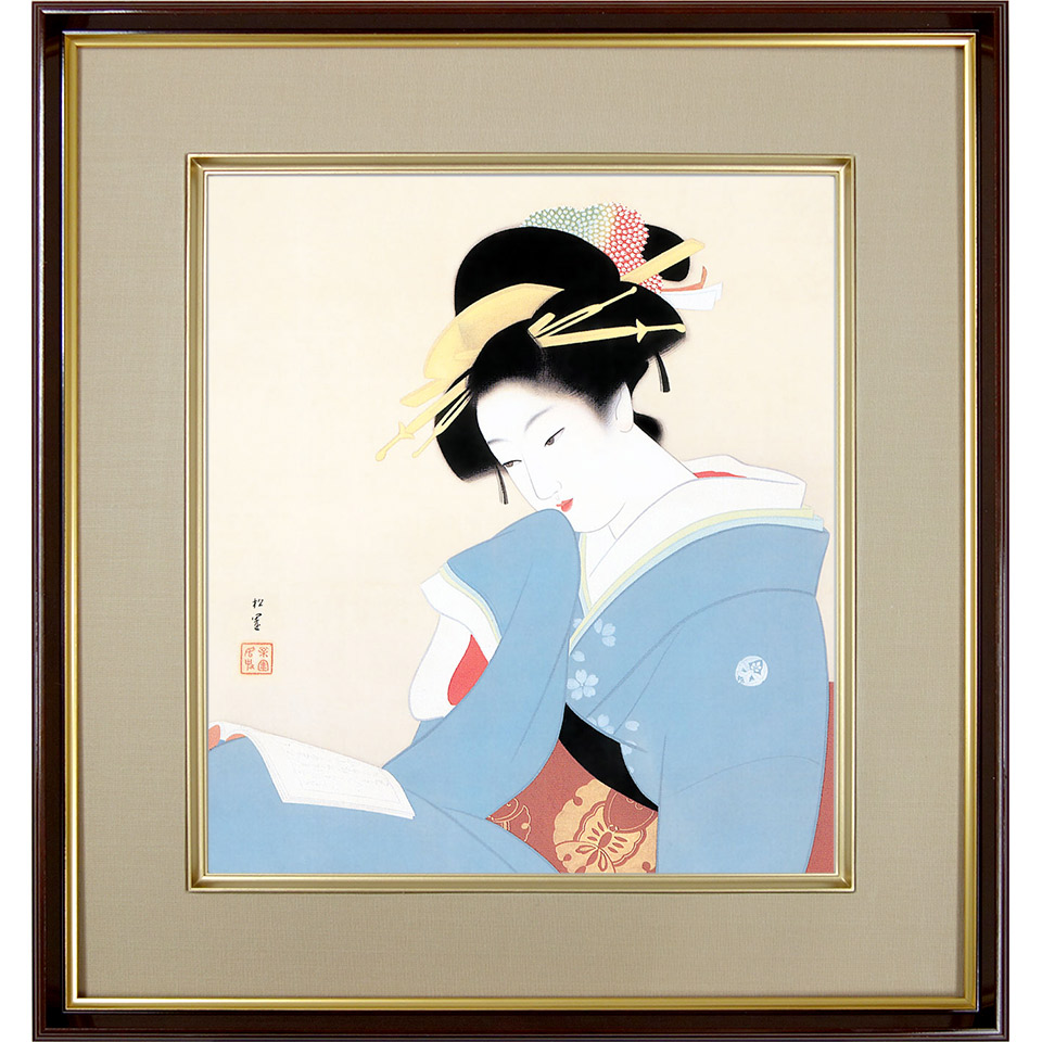\"日本画\" 上村松園『序の舞』額装品 上村松園 『序の舞』 額装 : アートの友社 上村松園 『序の舞