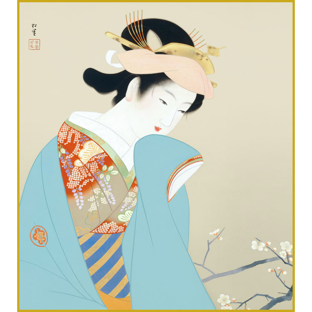 新品【蔵出し】大型 上村松園　わか葉　複製画 9982] 上村松園 複製画 「新蛍」 工芸印刷 - 広田屋 ブランド