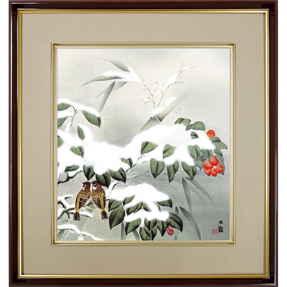 楽天市場】横山大観 「桜」 複製画 額入り 色紙額 特殊工芸画 春