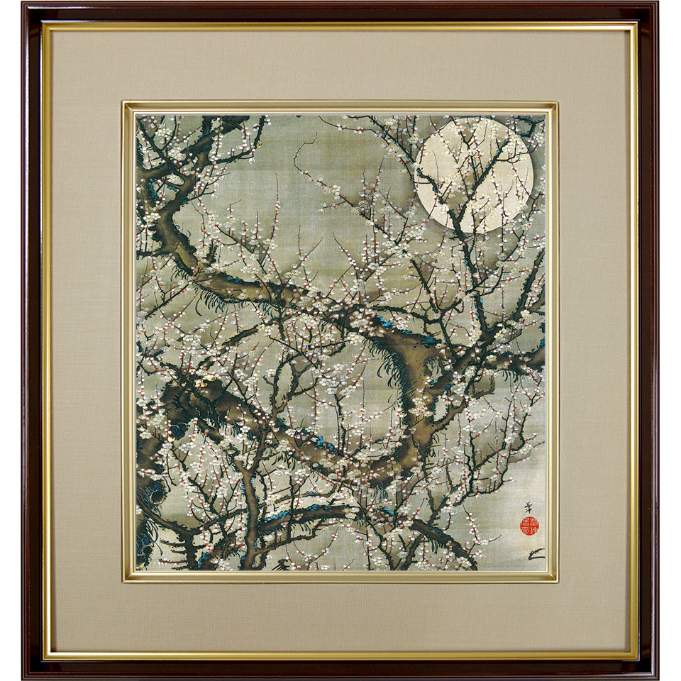 楽天市場】【色紙】 伊藤若冲「梅花皓月図」複製画 色紙 特殊 楽天市場】【色紙】 伊藤若冲「梅花皓月図」複製画 色紙 特殊