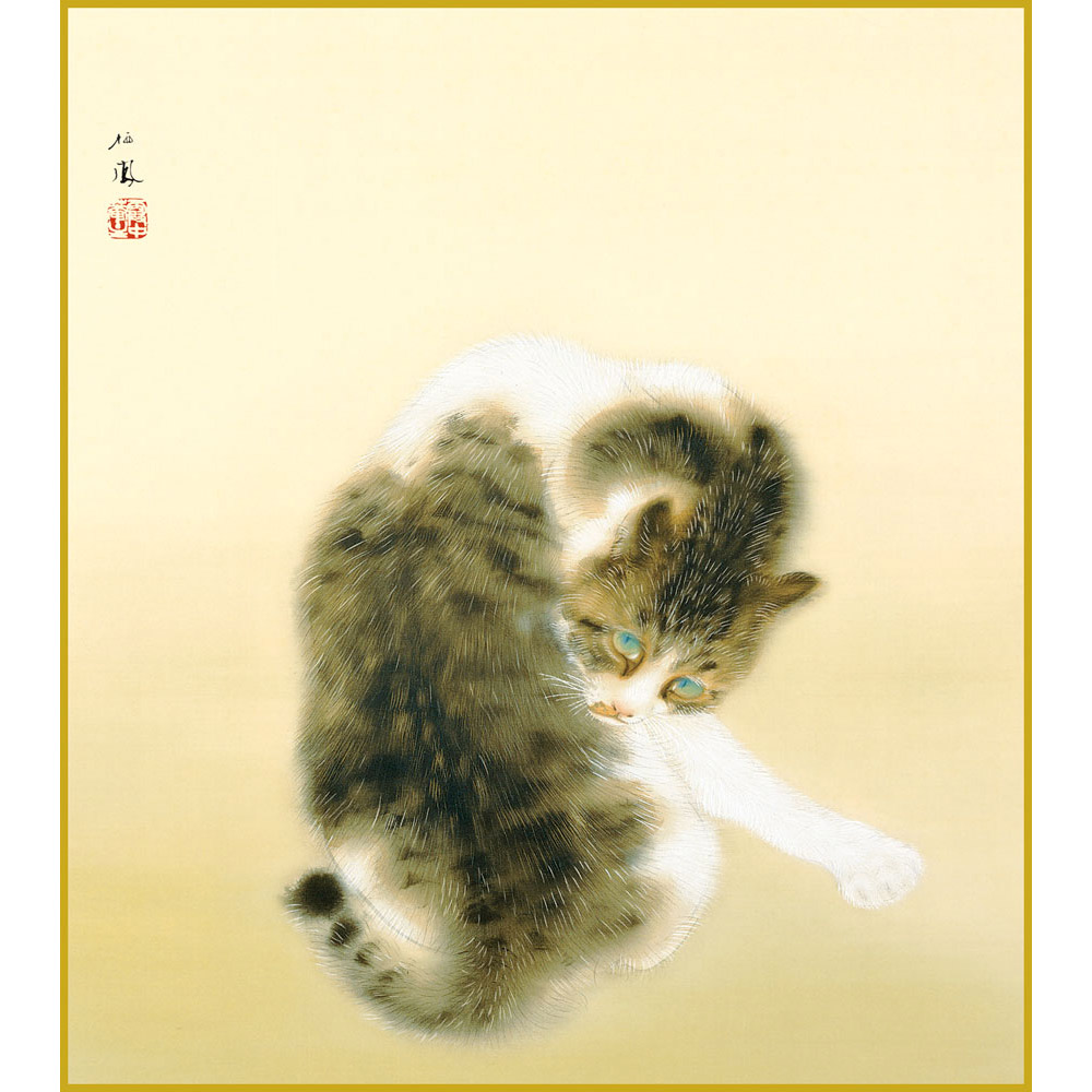 猫    日本画・彩墨画 File:Madaraneko by Takeuchi Seiho.jpg - Wikipedia