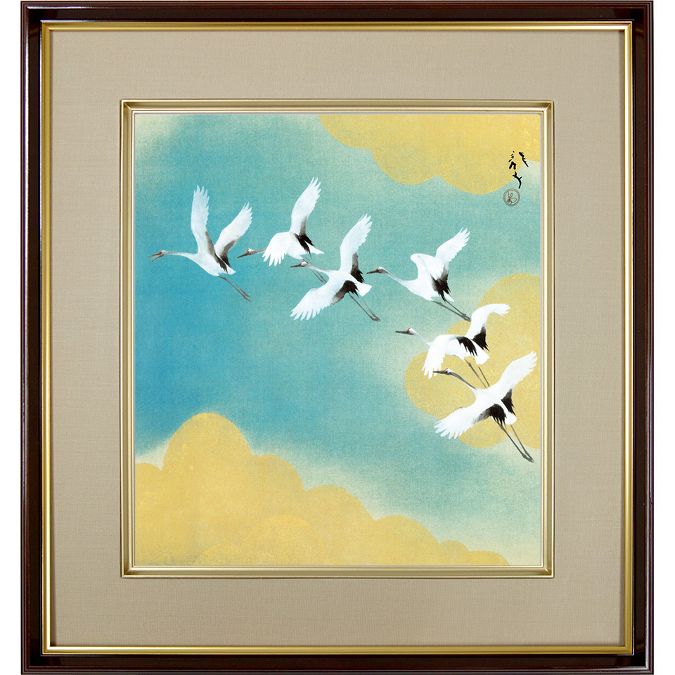 川端龍子、新緑、額装画版集より、版上サイン、限定、新品額装 snk-k10-076-1.jpg
