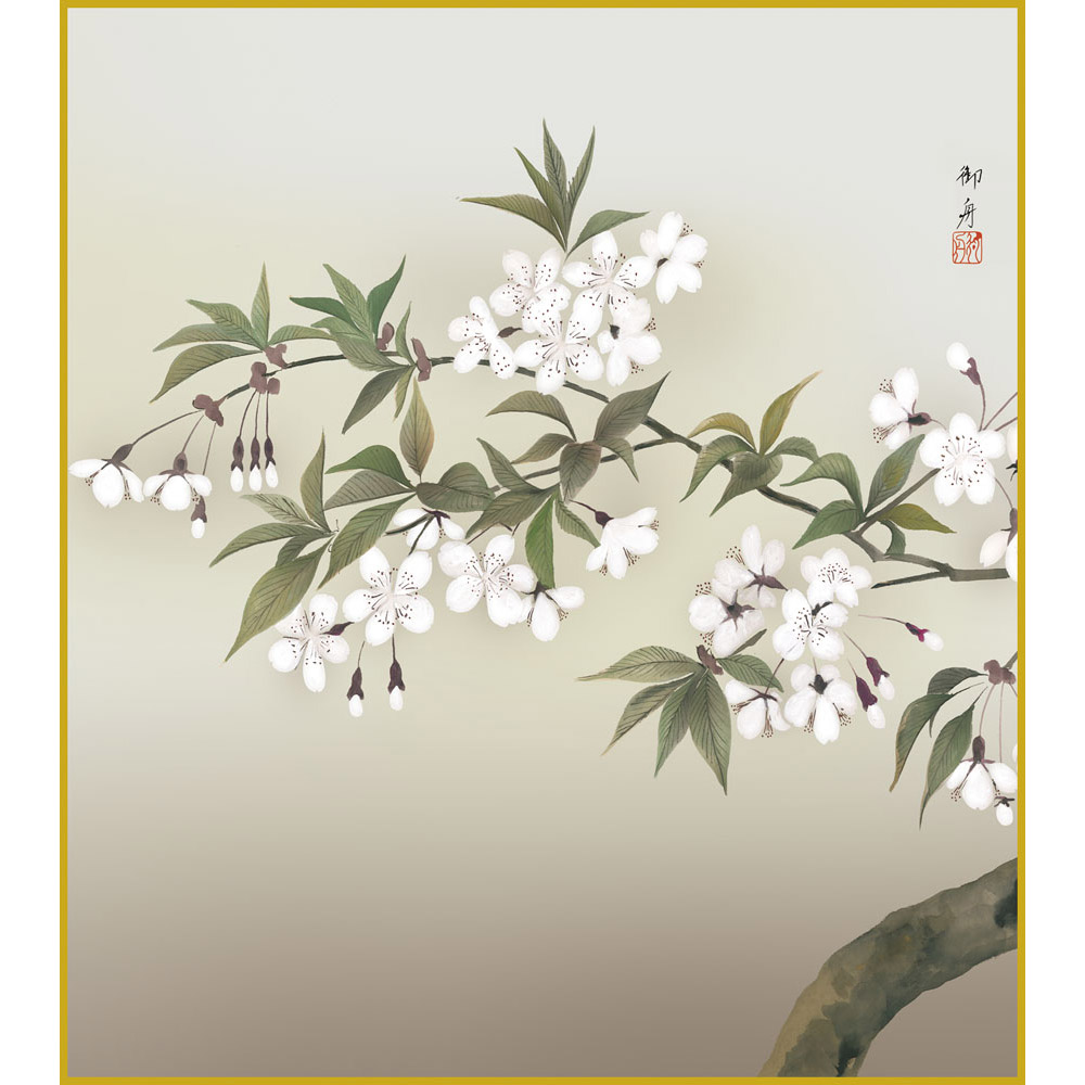 楽天市場】【色紙】 横山大観 「桜」 複製画 色紙 特殊工芸画 春