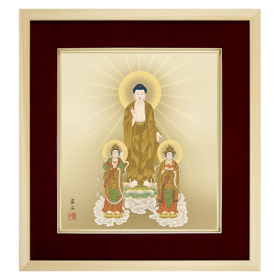 楽天市場】掛け軸 「極楽浄土図 （観経曼荼羅）」 模表装 30x61cm