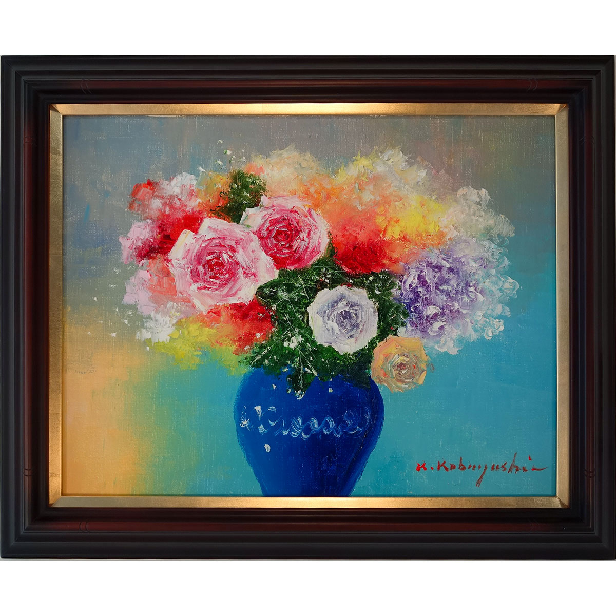 楽天市場】小林幸三「バラ ( 薔薇 ) 」(縦) 油絵 油彩画 F6 ( 6