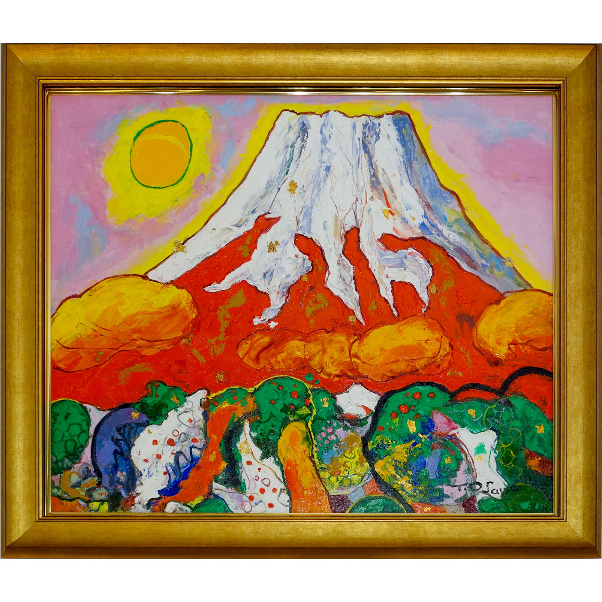 楽天市場】【SOLD OUT】油彩画 安食玄洋 「赤富士」 F4号 ヨコ