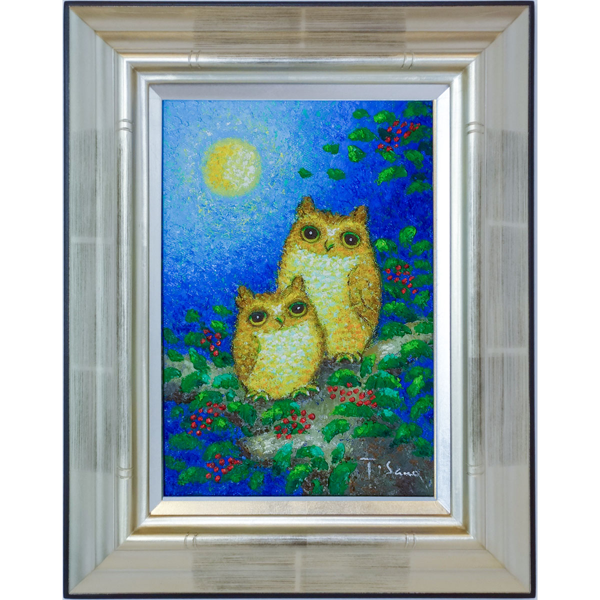 油絵　フクロウ（ミミズク） 楽天市場】動物画 足代トシ 「ミミズク」 動物画 鉛筆画 複製