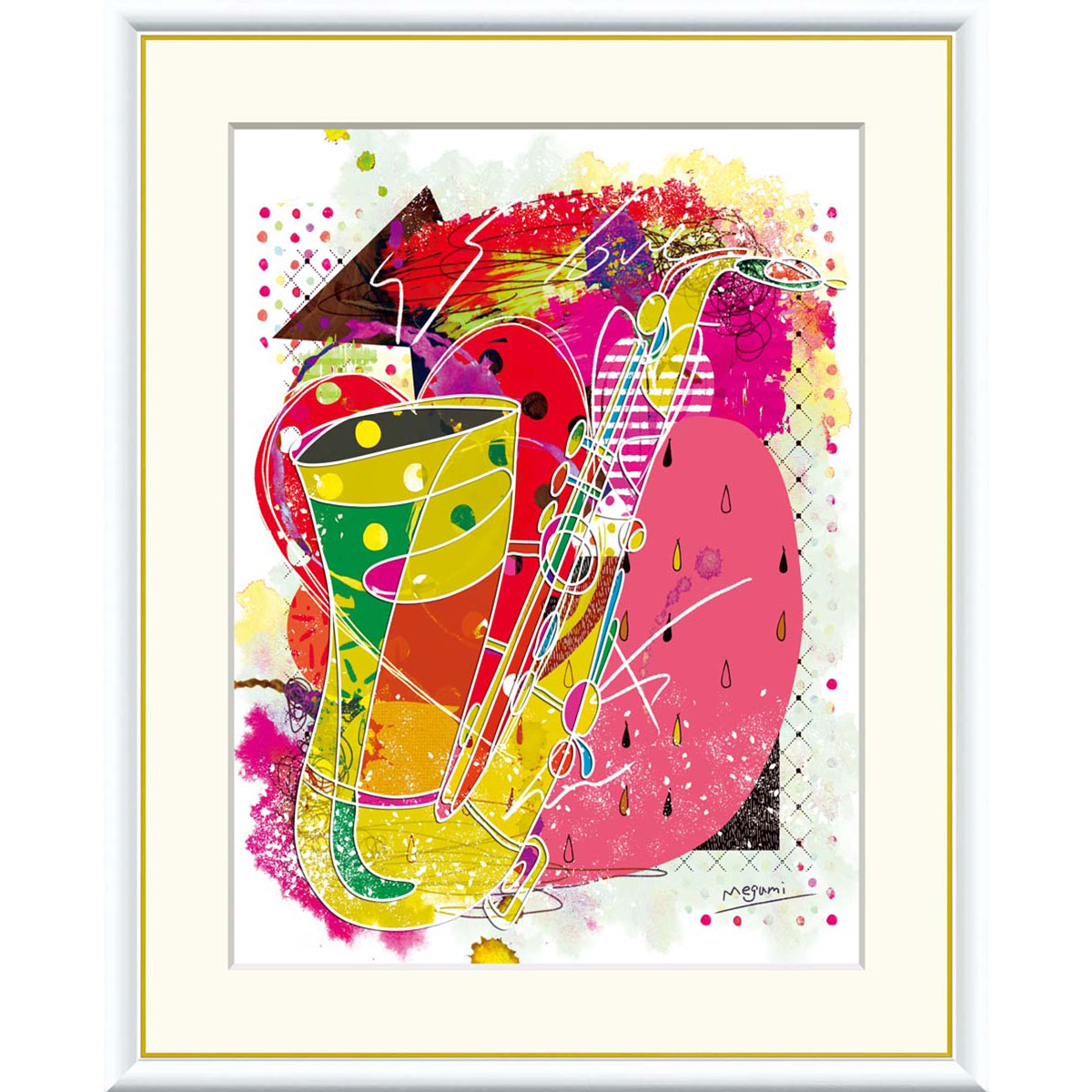 楽天市場】絵画 額入りアート 仁科めぐみ 「バイオリン」 J3-U004 F8