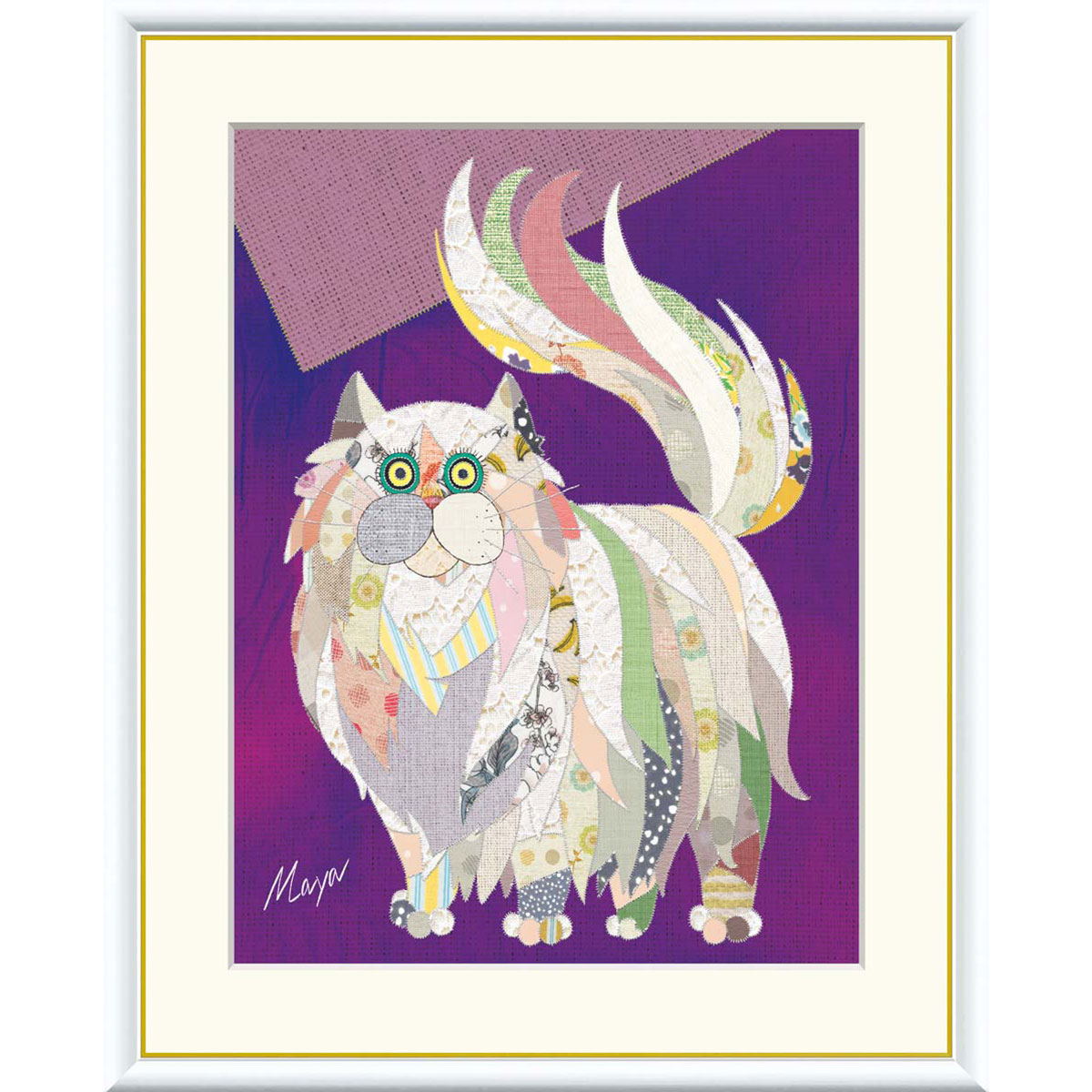 楽天市場】絵画 現代アート ペルシャ猫 池田麻耶 額入り インテリア