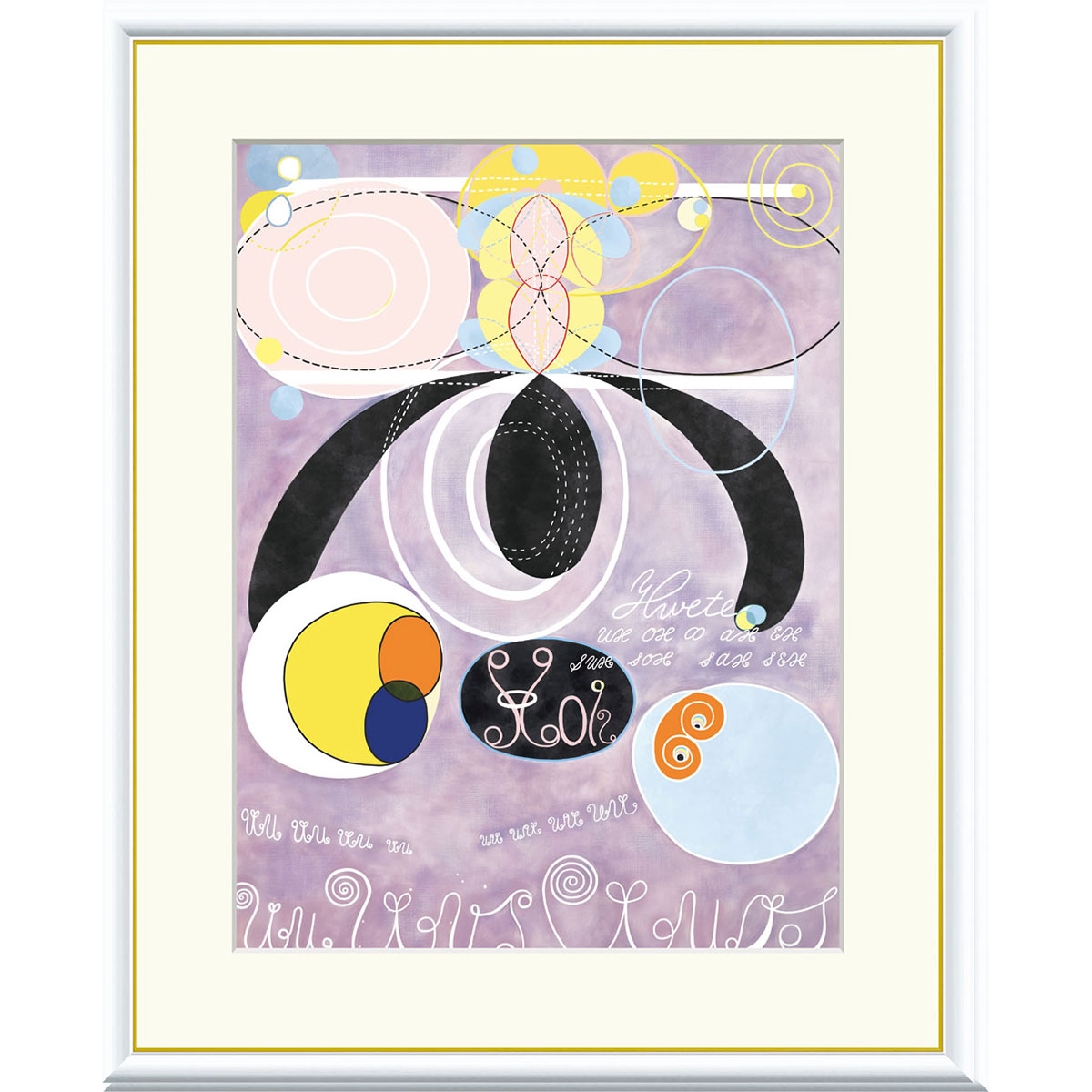 ヒルマ・アフ・クリント 「The Ten Largest, No.6, Adulthood」 F8号／F6号／F4号  高精彩工芸画 額付き 複製画 抽象絵画 スウェーデンの画家 ヒルマ・アフ・クリント財団／所蔵【J1-218】