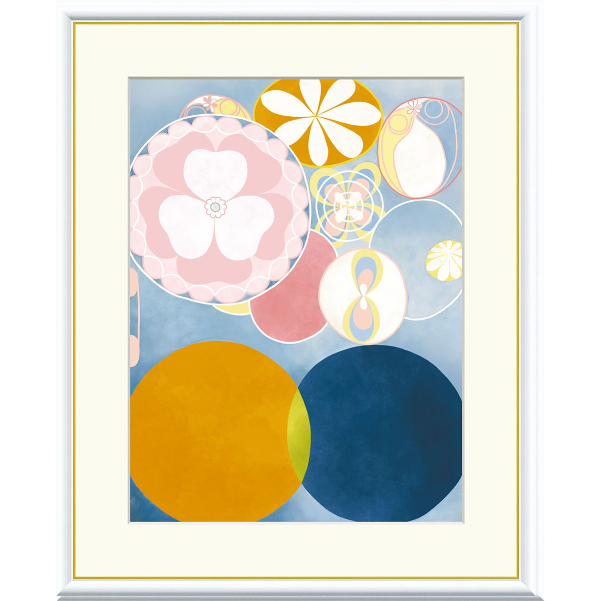 ヒルマ・アフ・クリント 「The Ten Largest, No.2, Childhood」 F8号／F6号／F4号  高精彩工芸画 額付き 複製画 抽象絵画 スウェーデンの画家 ヒルマ・アフ・クリント財団／所蔵【J1-221】