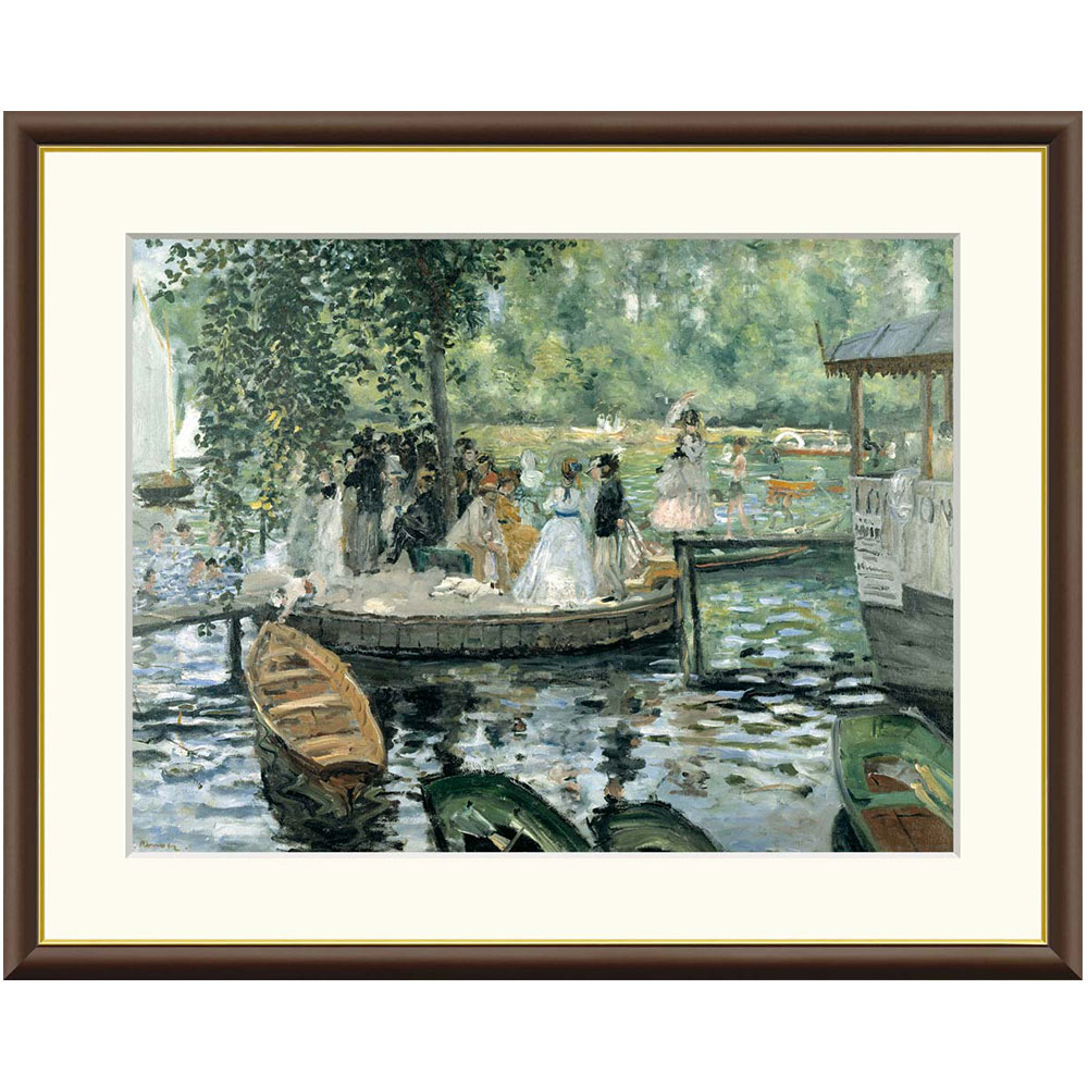 ルノワール 「ラ・グルヌイエール」 F4号／F6号 高精彩工芸画＋手彩入り 額付き 複製画 作品 絵画 美術品 アート 人物画 印象派