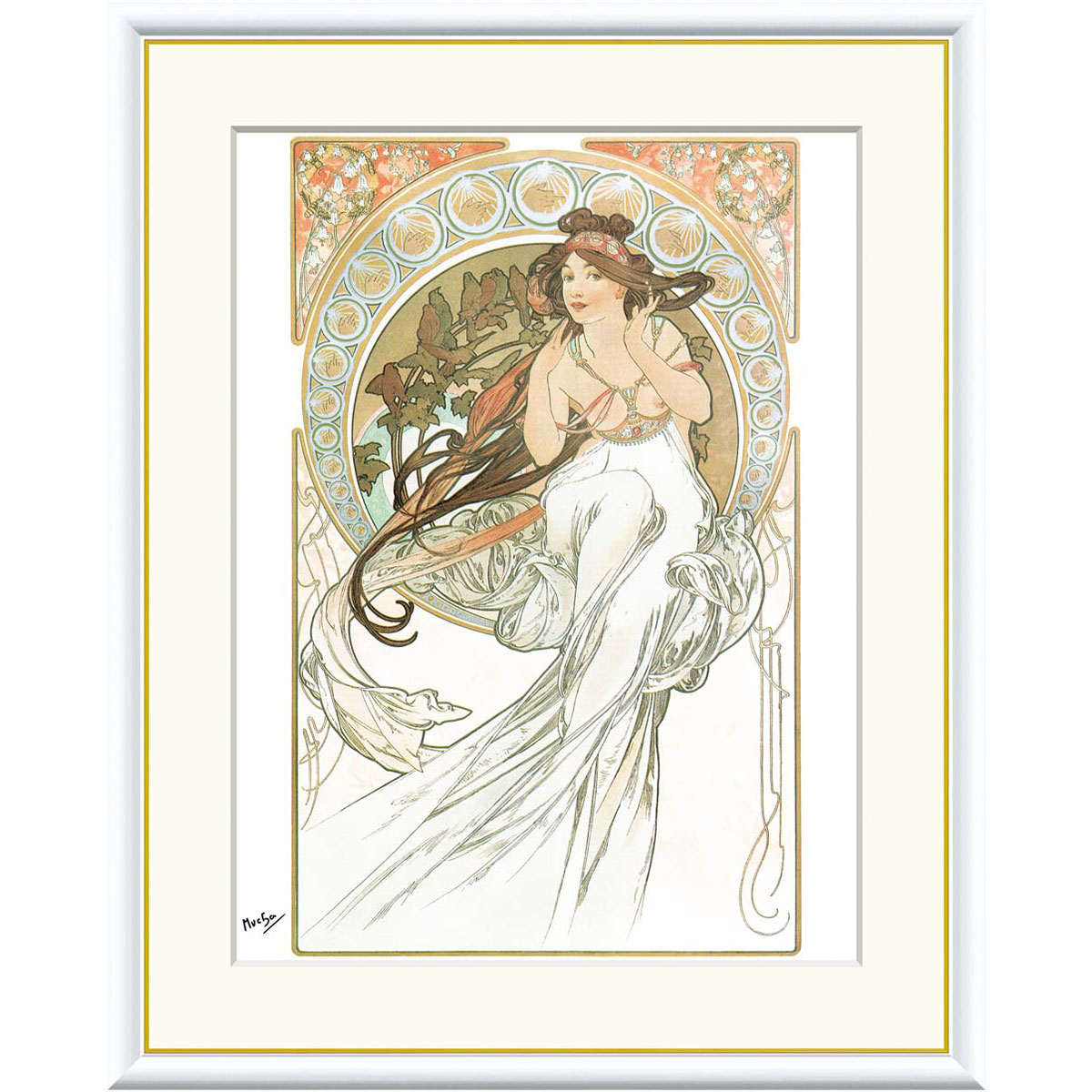 【高級額装】【美品】ミュシャ詩 ナンバー入り 高級額装】ミュシャ詩 ナンバー入り 高級額装】ミュシャ詩