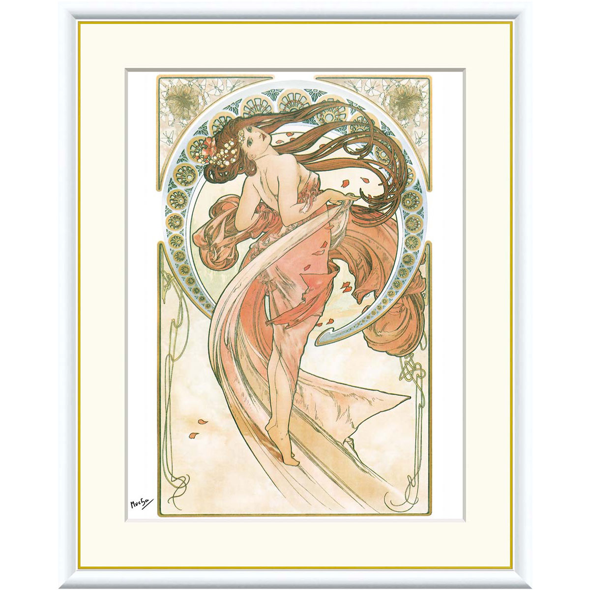 人物画　油絵　アルフォンス・ミュシャ　F8　額付き　手描き　肉筆 agmotokawa_arufonsumyusya-