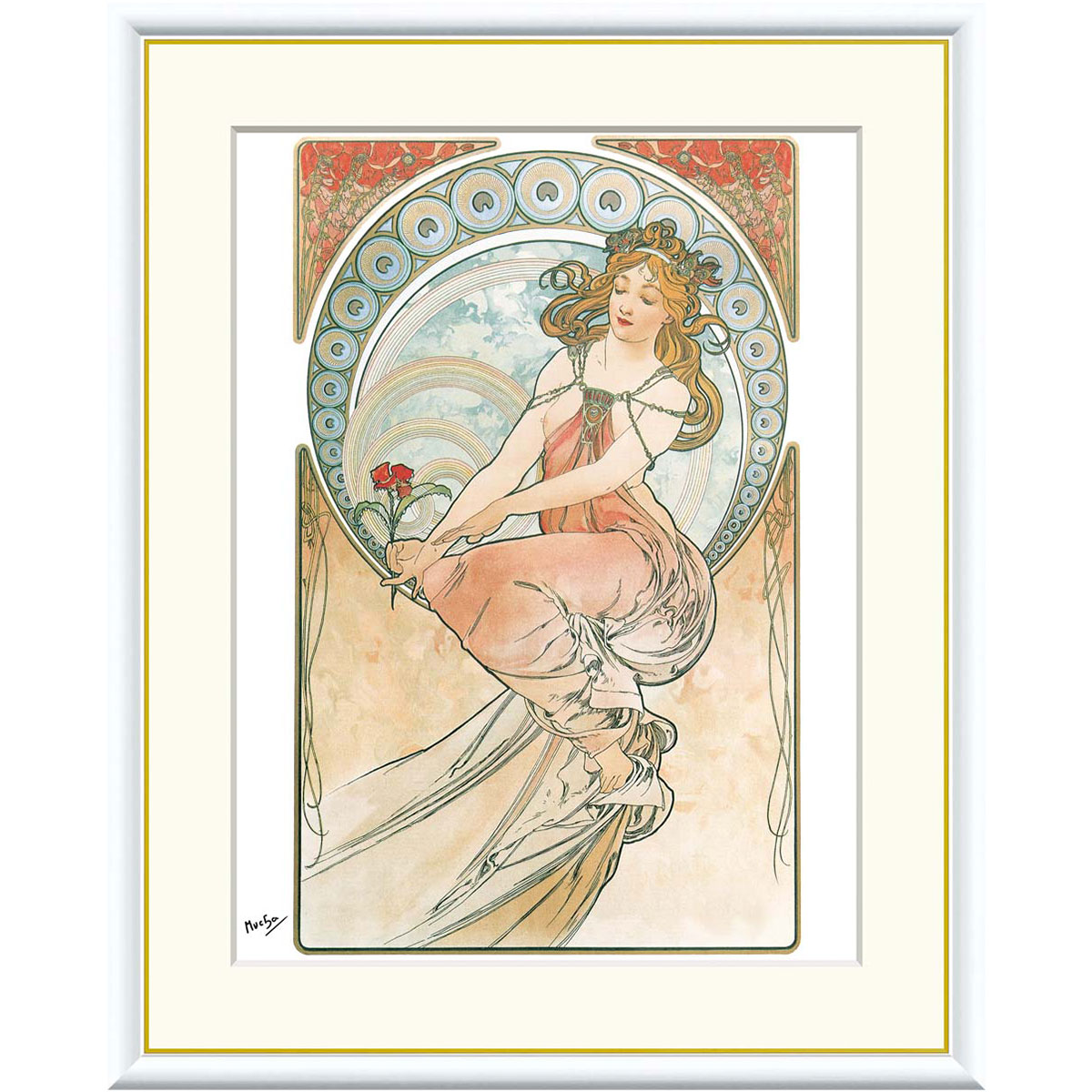 るりえ　ミュシャ　月桂樹　額装複製画 額装済/月桂樹（アルフォンス ミュシャ）MUCHA アール