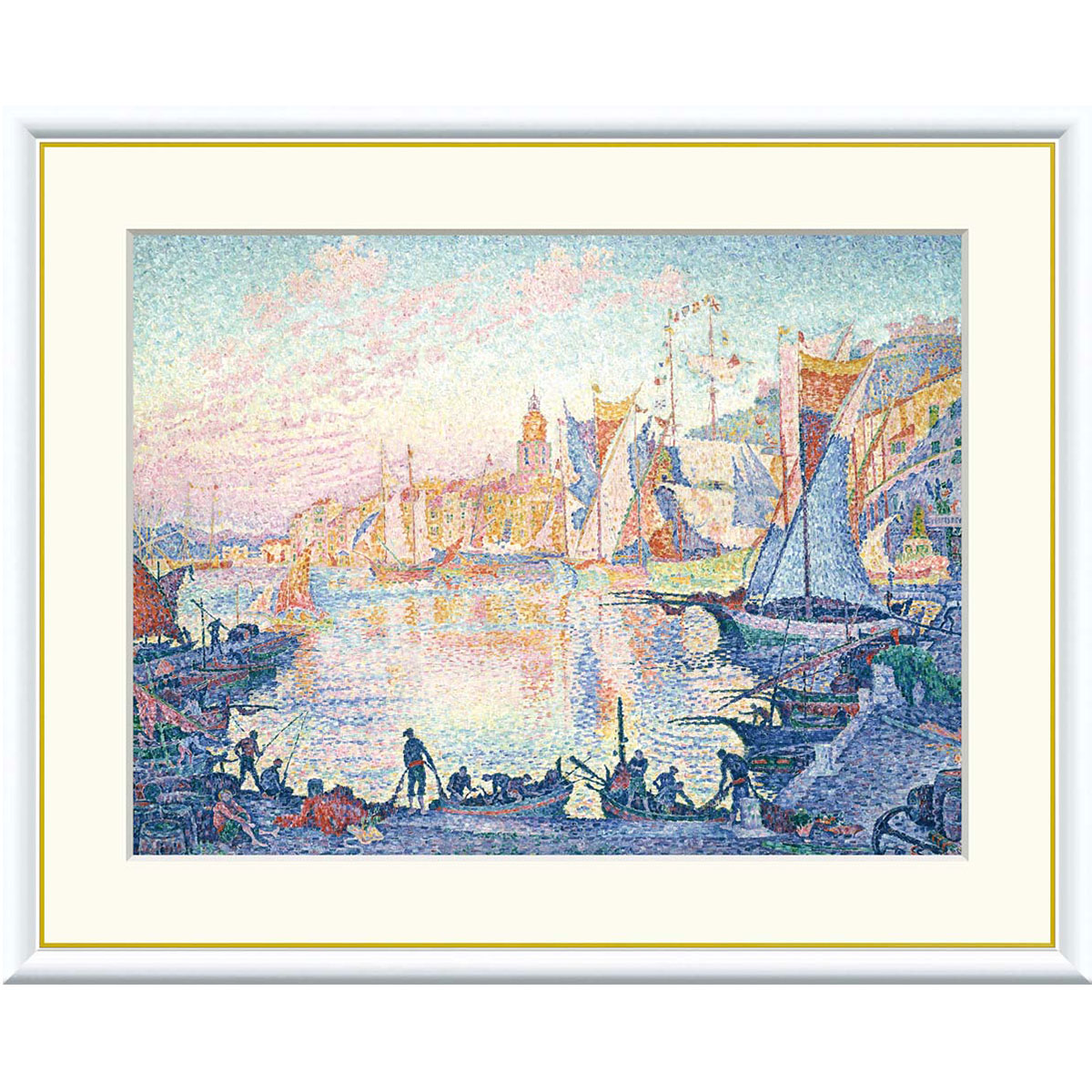 シニャック/コンカルノー港、額装用・名画、特殊印刷、新品額付 snk-j1-131-1.jpg