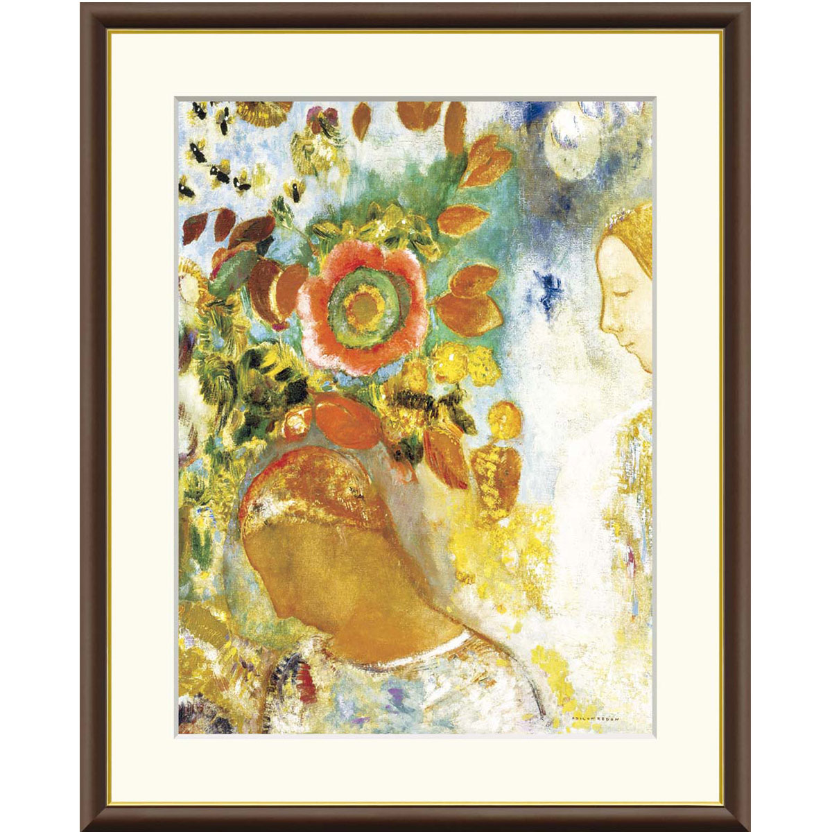 楽天市場】絵画 世界の名画 花に囲まれた二人の少女 オディロン