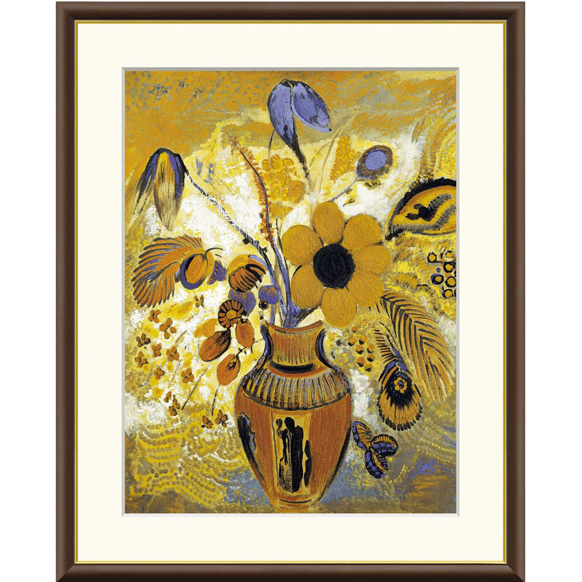 インテリア絵画　ルドン「花瓶の花」高級複製画 インテリア絵画ルドン「花瓶の花」高級複製画