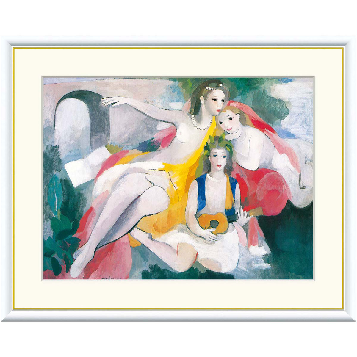 マリー・ローランサン、女の顔、希少画集より、 新品額付 マリー・ローランサン 「女の顔 1940年」アートポスター