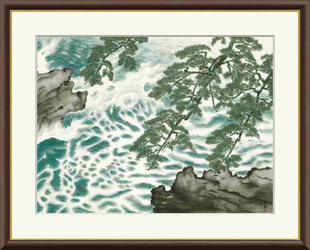 横山大観 版画 額縁 アート 曙色 海 インテリア 日本画 横山大観 版画 額縁 アート 曙色 海 インテリア 日本画