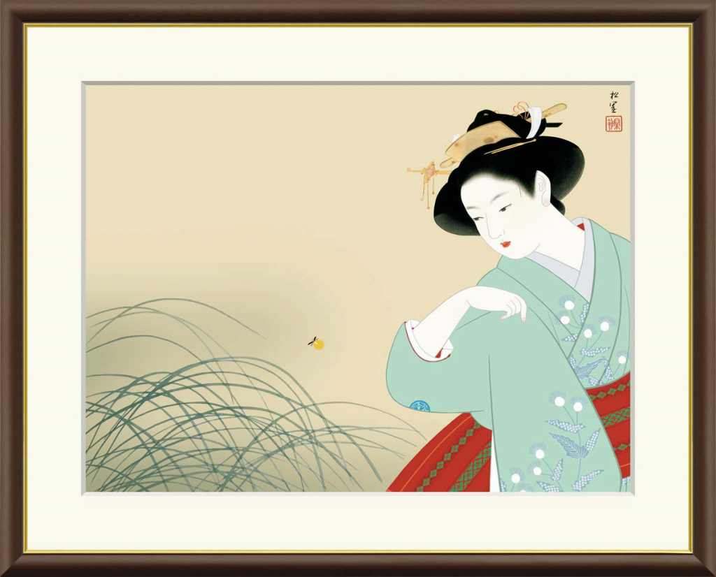 楽天市場】有名 画家 額入りアート 上村松園 「新螢」 J2-028 F8