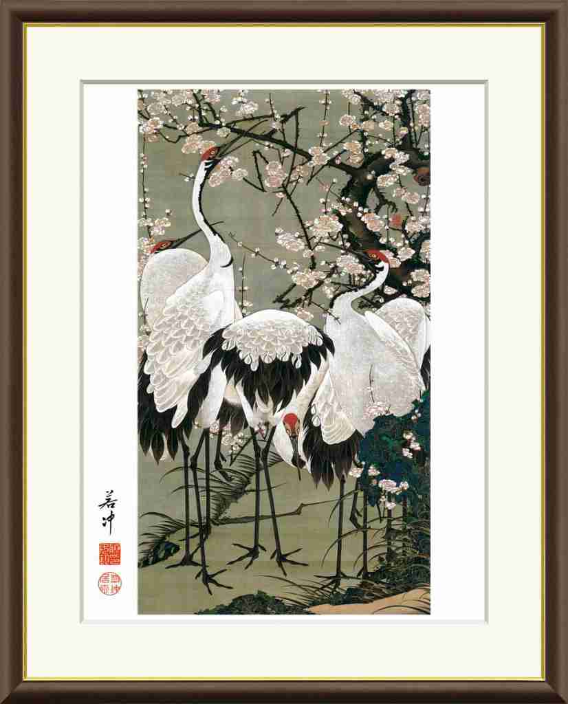 楽天市場】【色紙】 伊藤若冲「梅花皓月図」複製画 色紙 特殊