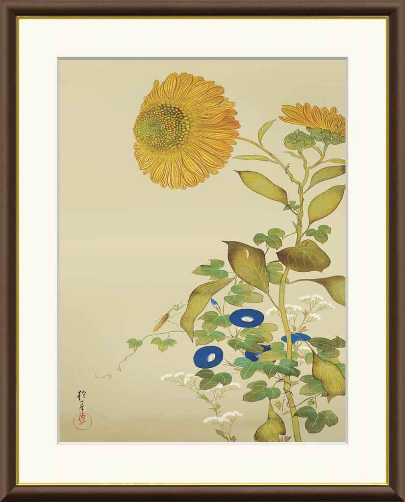 楽天市場】有名 画家 額入りアート 酒井抱一 「梅椿に鶯図」 J2