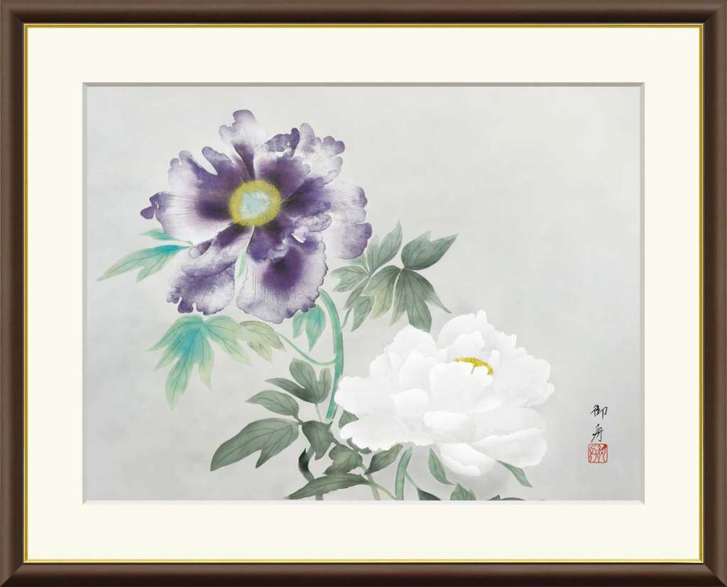 楽天市場】速水御舟 墨牡丹 52×42cm 日本画 はやみ ぎょしゅう