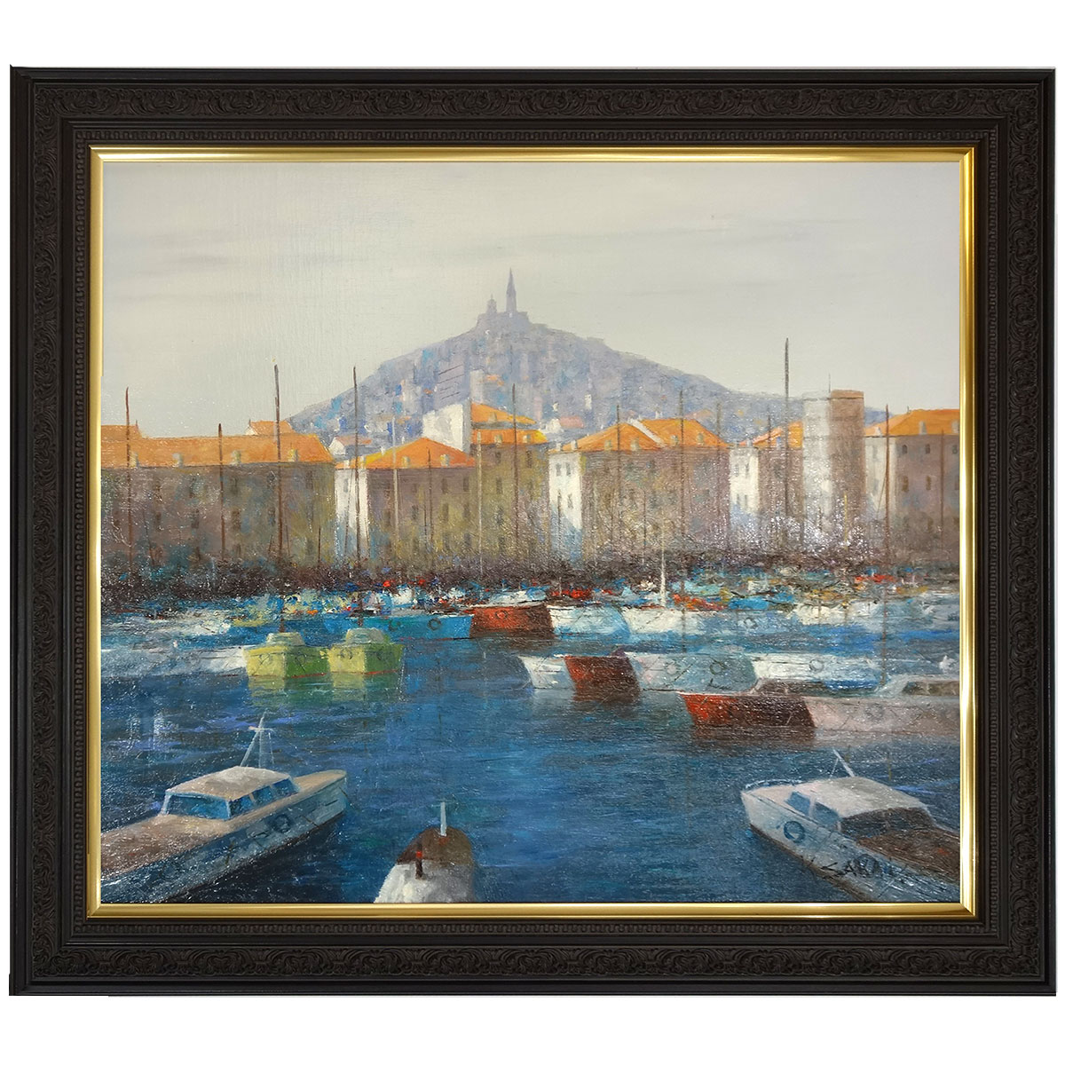 酒井健吉 画伯 作 東北 水郷風景 肉筆 油彩画 F6号 直筆サイン入り 額装 酒井健吉 画伯 作 東北 水郷風景 肉筆 油彩画 F6号 直筆サイン