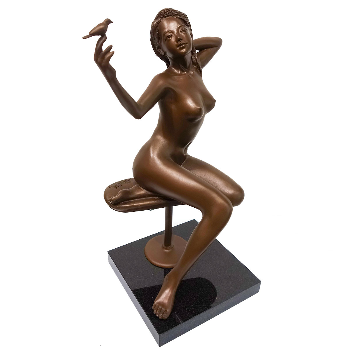 楽天市場】＊ 彫刻 仙里篤成 「ぶどうを摘む少女」 ブロンズ像 銅製