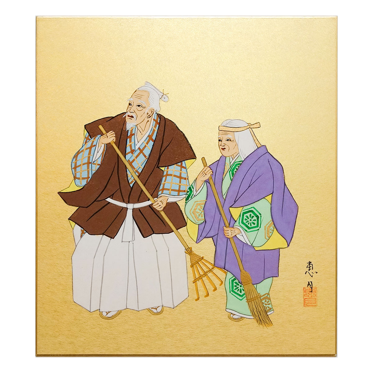 絵画　桔梗　肉筆色紙絵 楽天市場】【送料無料】 完成品 ちぎり絵 色紙 桔梗 石川紙業