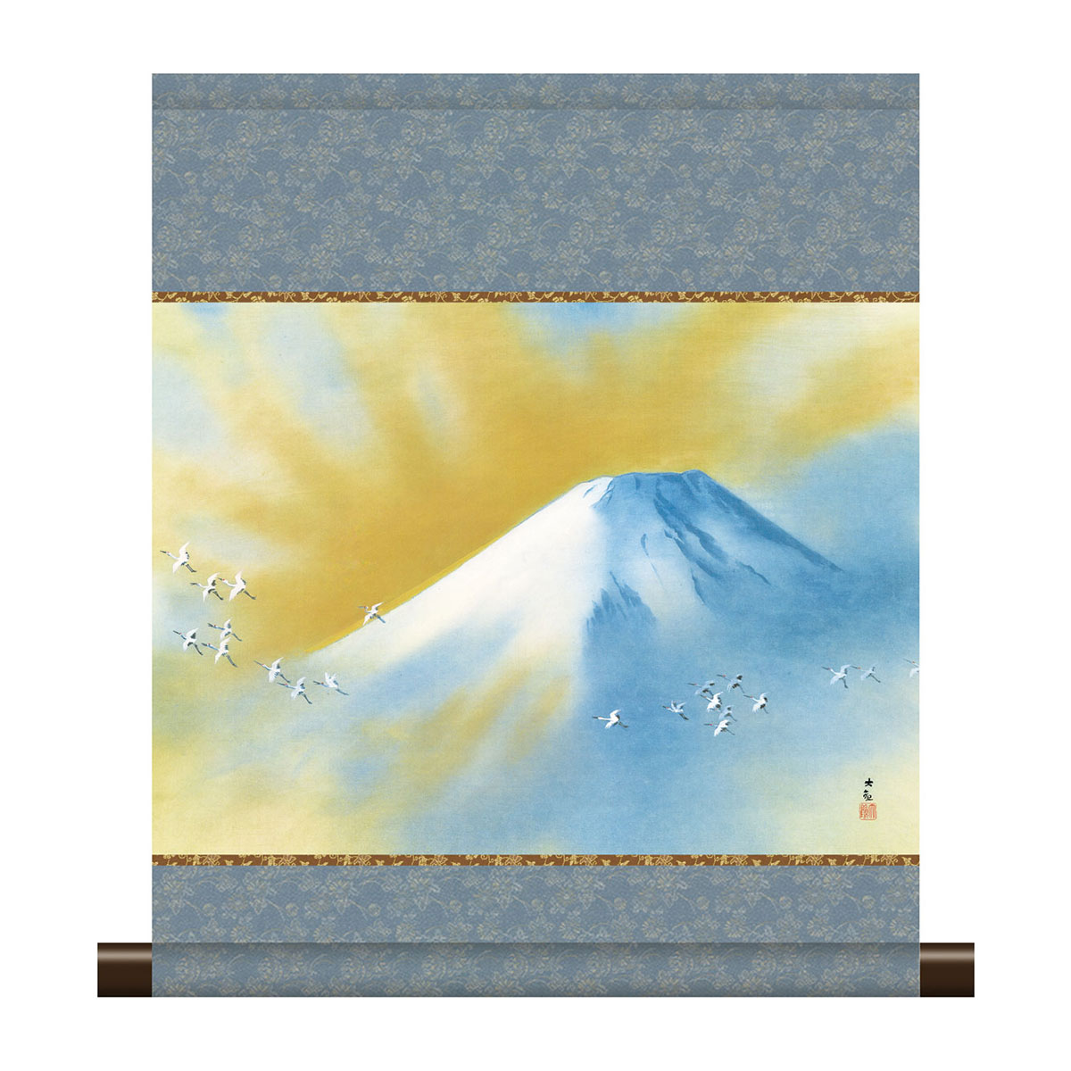 横山大観　河水清　工芸品　共箱有　Ｍ1007 Yahoo!オークション - 【真作】【WISH】横山大観「群青富士(右隻
