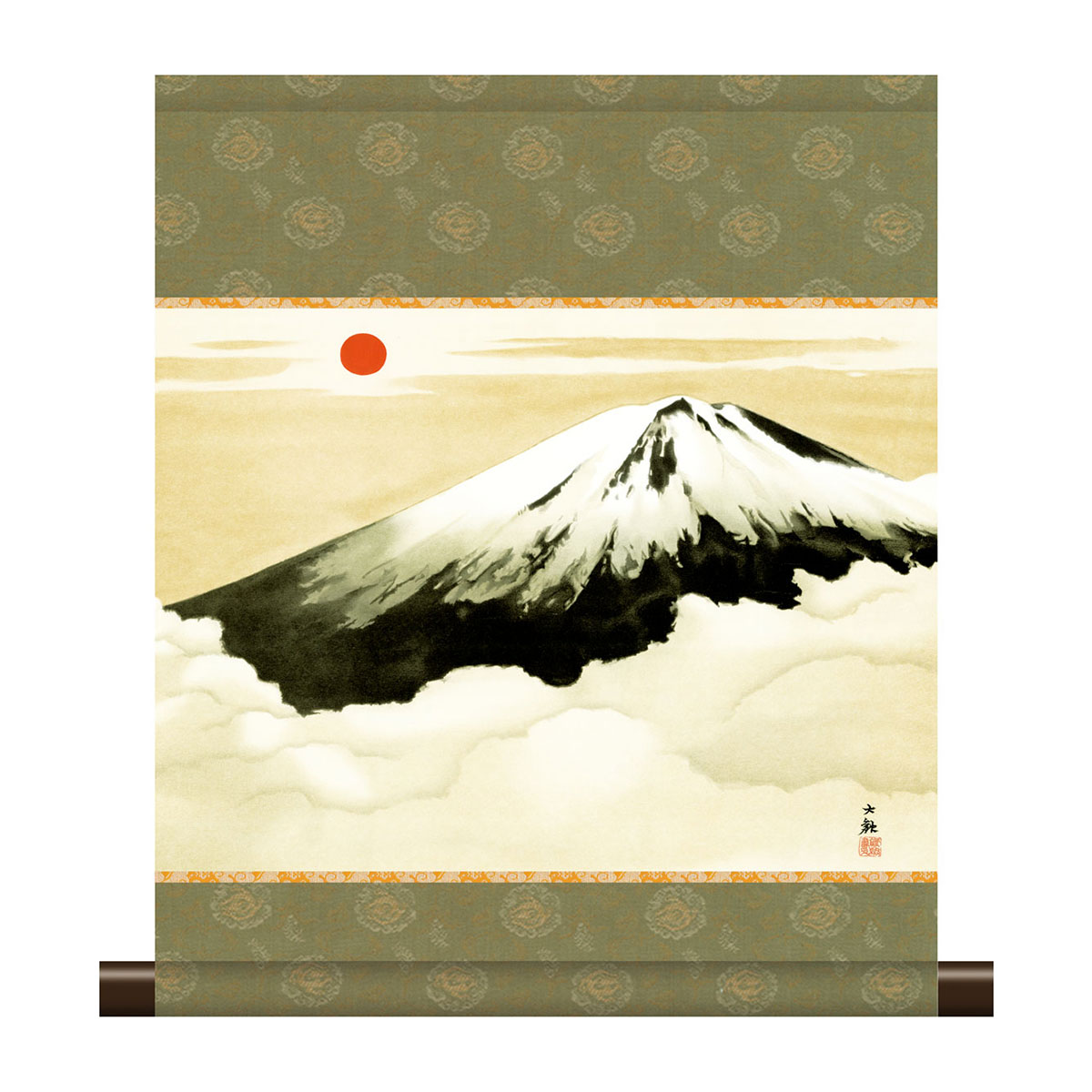 横山大観　河水清　工芸品　共箱有　Ｍ1007 横山大観河水清工芸品共箱有M1007