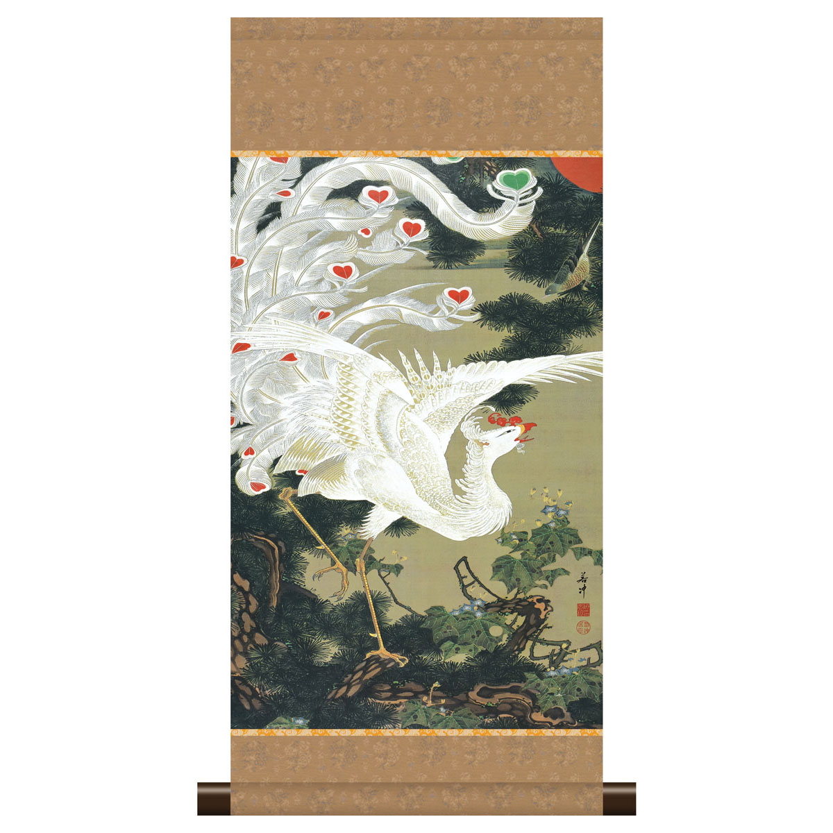 楽天市場】掛軸 モダン掛け 伊藤 若冲 「百犬図」 高精細工芸画