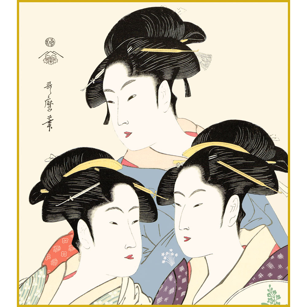 楽天市場】【色紙】 喜多川歌麿「扇屋花扇」 美人画 江戸高名