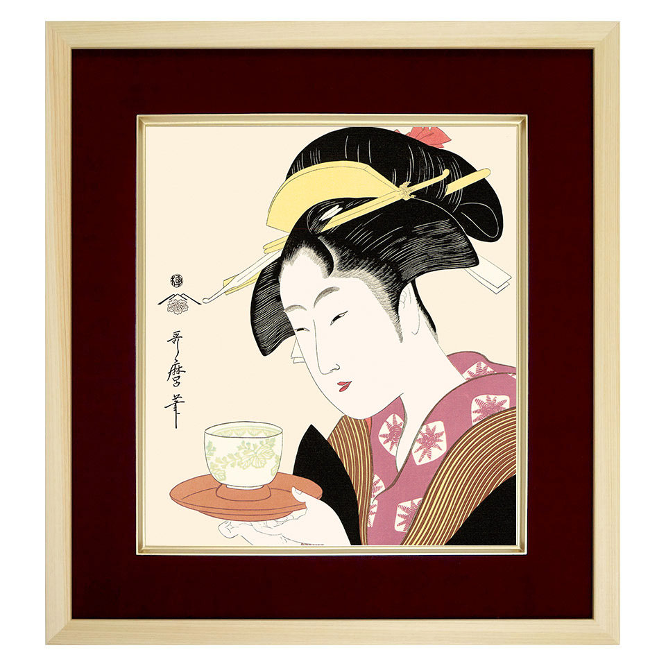 日本の名画 浮世絵 美人画 団扇 絵画 喜多川歌麿 楽天市場】絵画 浮世絵 美人画 団扇を持つおひさ 喜多川歌麿 額