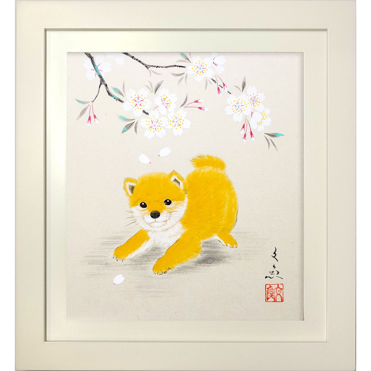 楽天市場】色紙額 藤澤 真実 「シマエナガ（ピンク）」 額入り 色紙