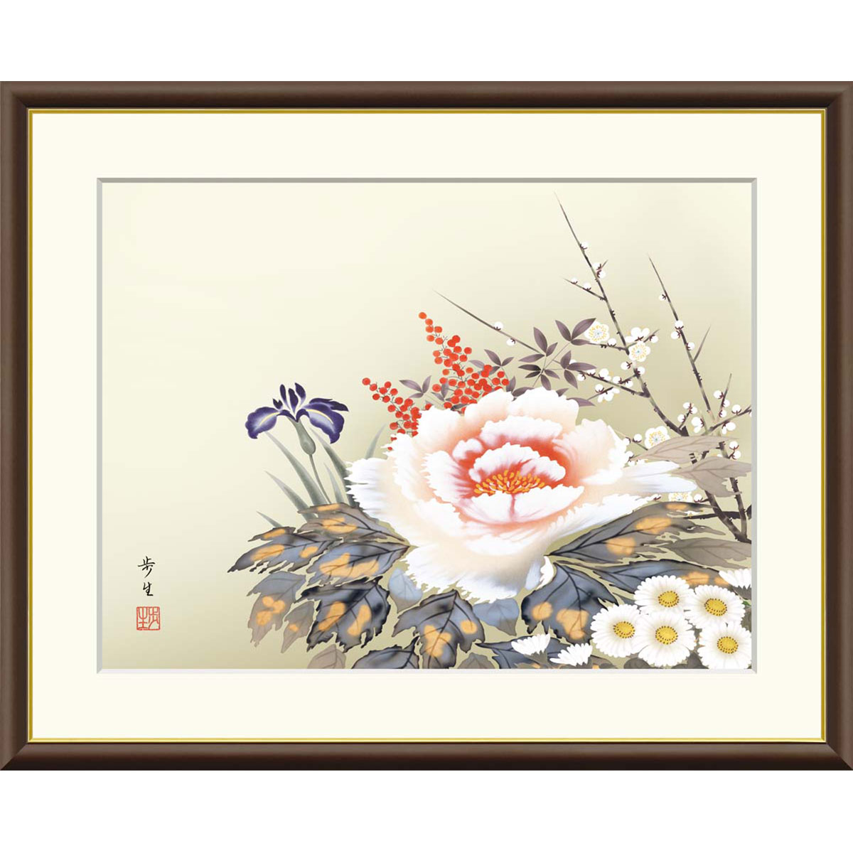 楽天市場】山本祥園 「四君子」 F8号（額外寸61x50cm） 高精彩工芸画