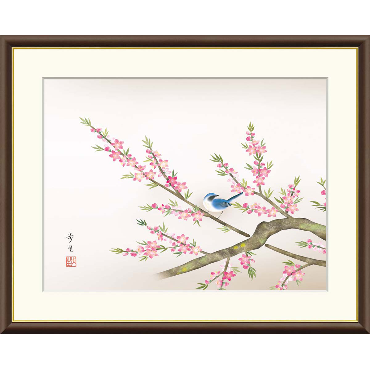 楽天市場】西尾香悦 「藤花に小鳥」 F8号（額外寸61x50cm） 高