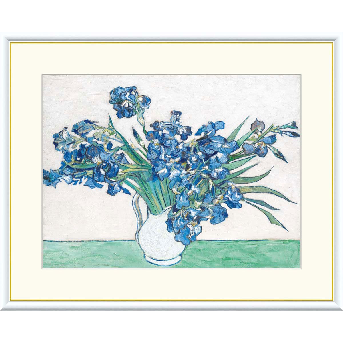 ゴッホ 「アイリス」 F8号（額外寸61x49.5cm） 額入り 複製画 高精彩工芸画 額絵 額装画 名画 レプリカ 透明アクリル ポスト印象派 サン=レミ時代 風景画 植物 J1-234｜やまとや画廊
