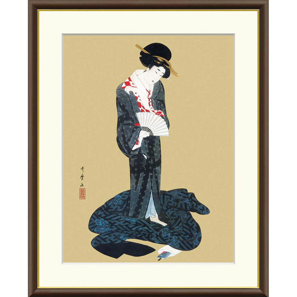 楽天市場】絵画 日本の名画 更衣美人図 喜多川歌麿 額入り インテリア