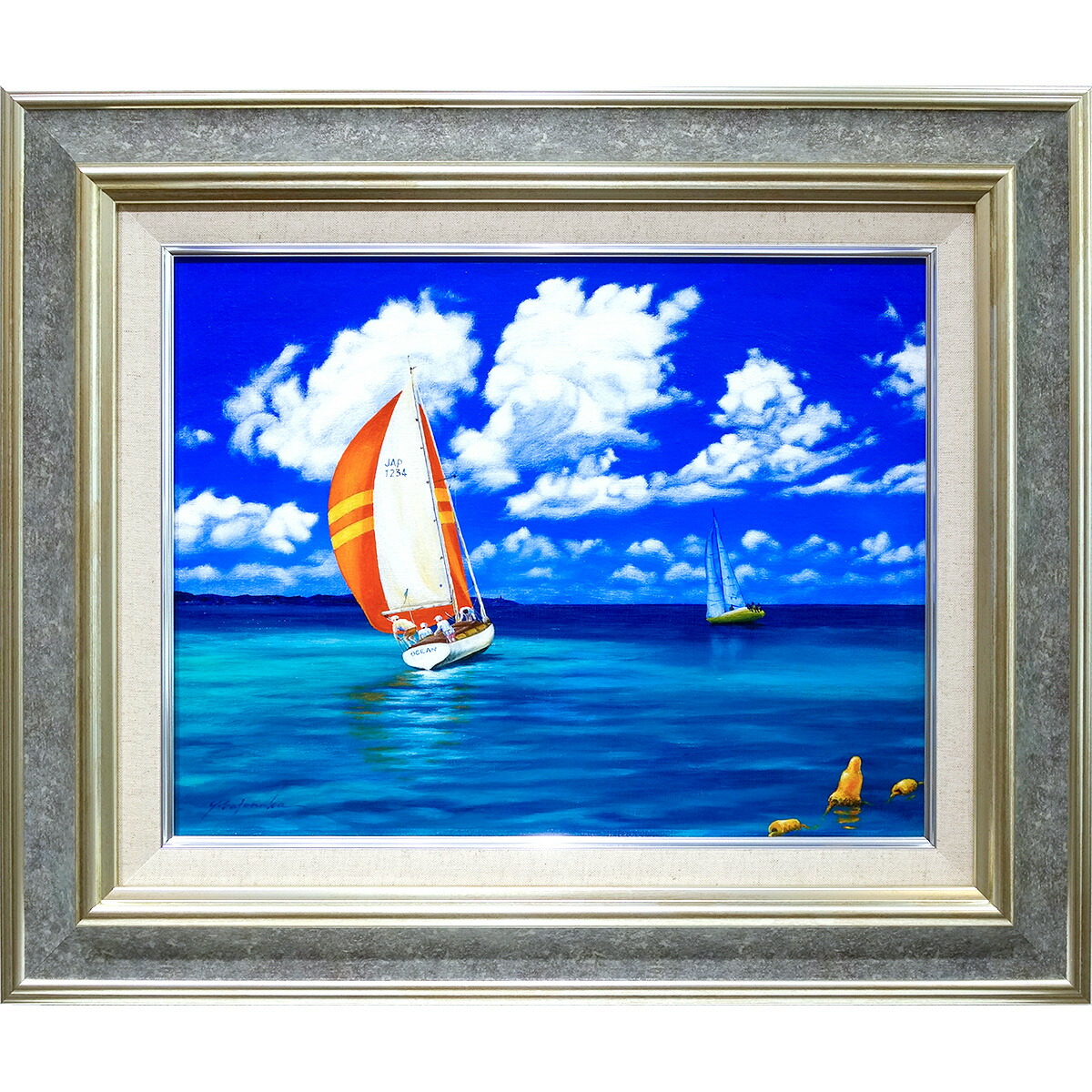 楽天市場】絵画 油彩画 F6号 「帆船」 手描き 額付き 油絵 肉筆