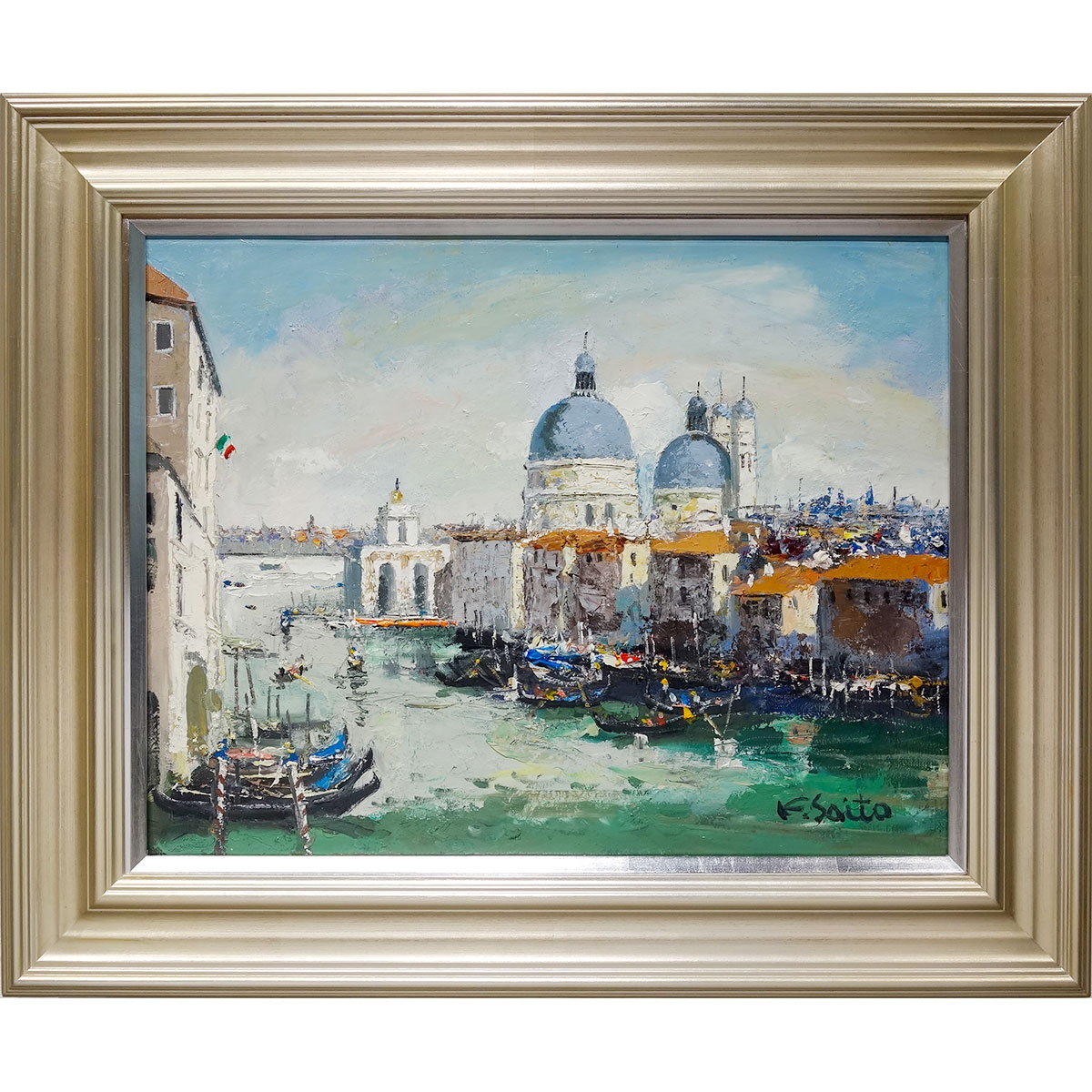 楽天市場】油彩画 斉藤要 「ベネチアの大運河」 WF3号 額入り