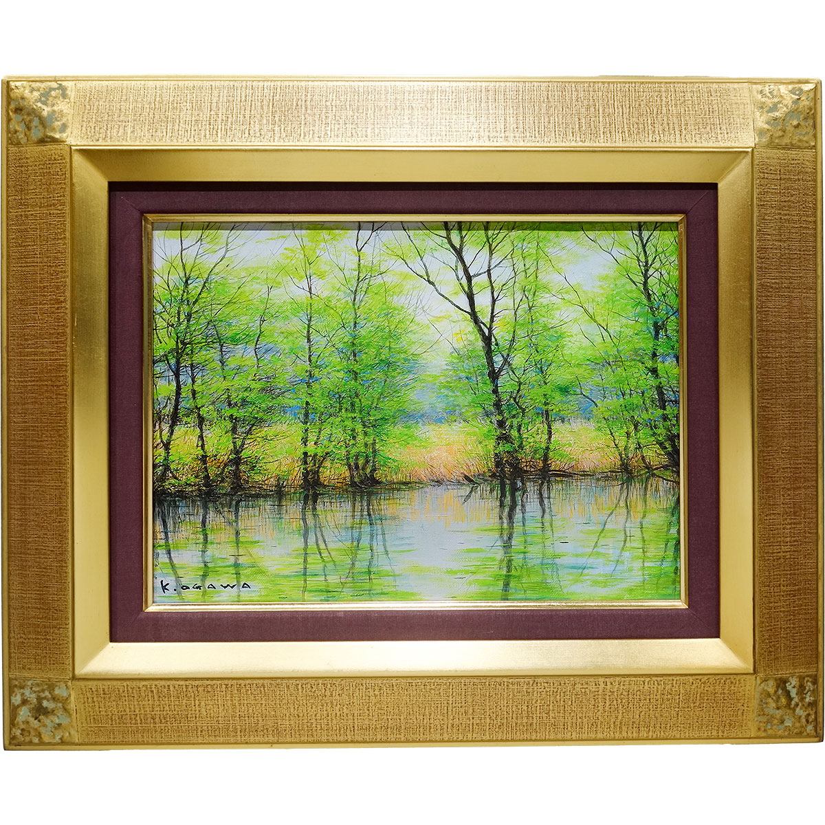 楽天市場】油彩画 F6号 千賀節子 「水仙」 真筆 額入り 額装絵画 油絵