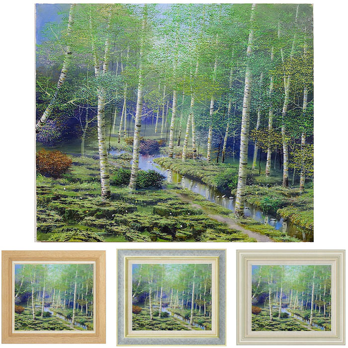 楽天市場】絵画 林朝路 油絵・油彩画 『秋のバルビゾン』 夕日 木 空