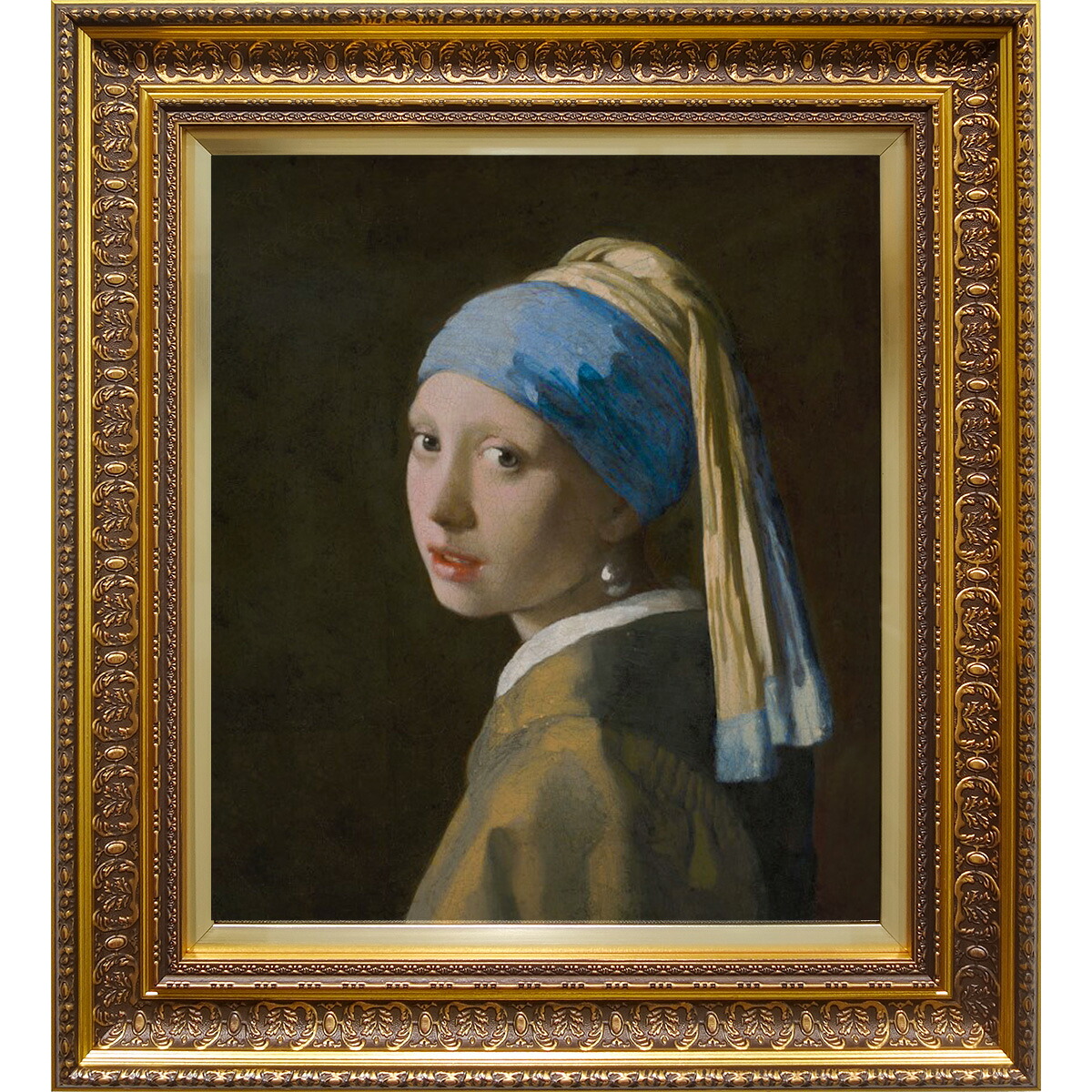 複製画 フェルメール「真珠の耳飾りの少女」ジクレー版画 額入り 原寸大サイズ 世界の名画 マウリッツハイス美術館所蔵 大阪中之島美術館公開話題作 インテリア絵画 アート ヨハネス・フェルメール パールのイヤリングの少女|やまとや画廊