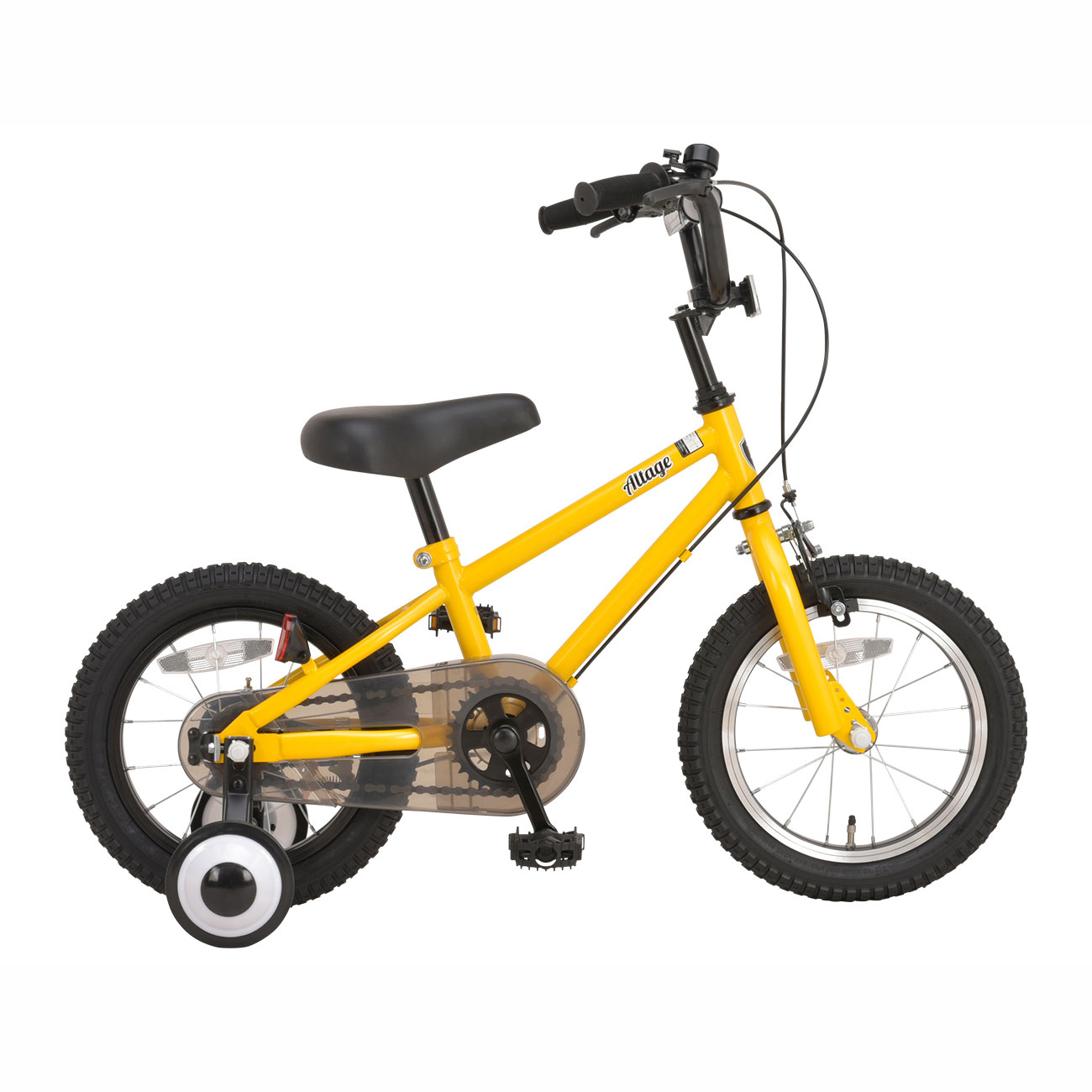 ALTAGE 14インチ キッズBMX 補助輪付き(マットイエロー) AKB004 46676 スタンド キッズサイクル 男女兼用 子供用自転車 ビッグタイヤ 幼児車 フェイスガード フルカバーチェーンケース ジュニア オオトモ 13,528円