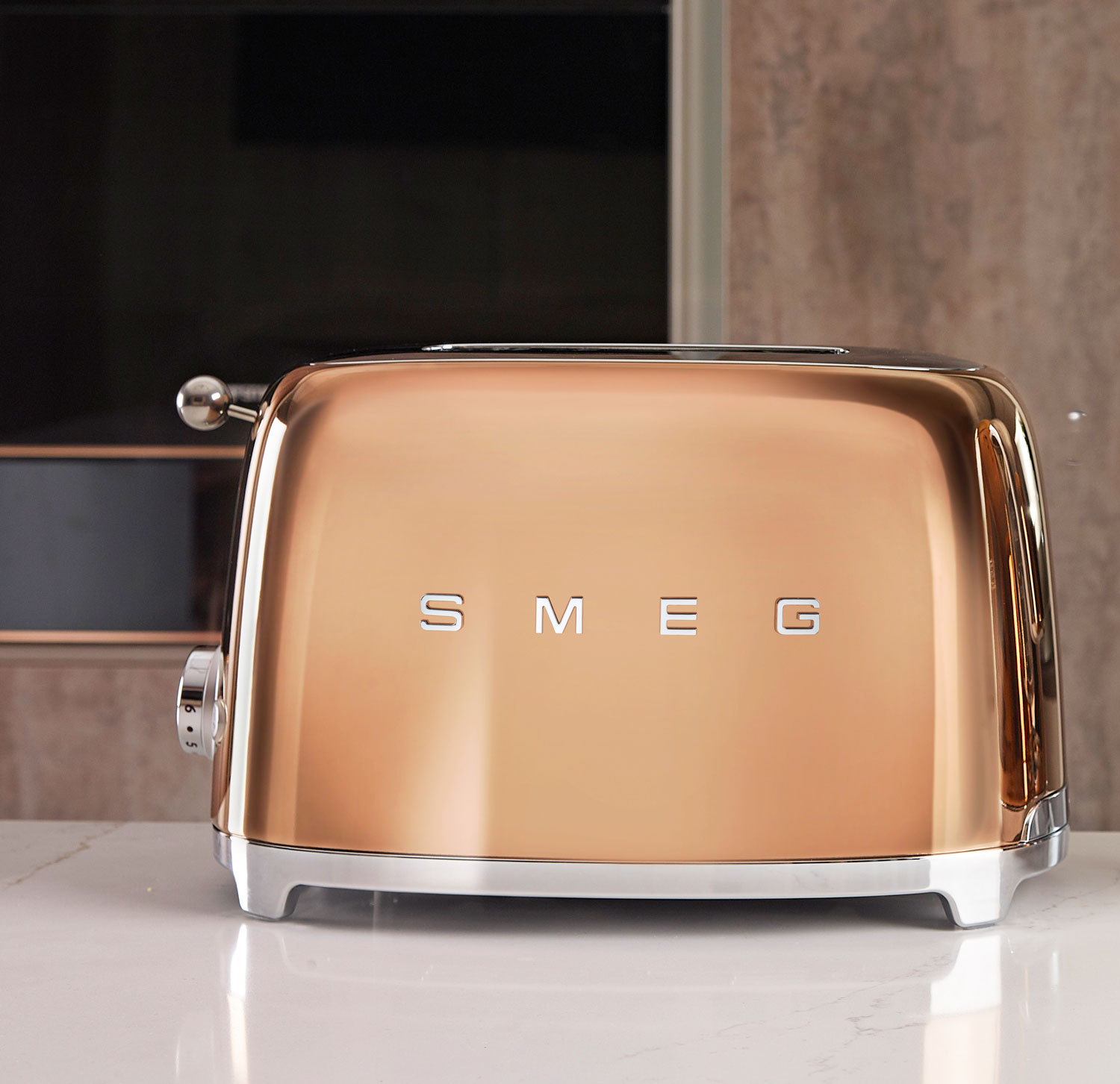 （日本置き目売りわたす店）SMEG ポップアップトースター２枚用【サクラ色ゴールド】TSF01-RG-JPイタリア共和国家電ブランド名【スメッグ】レトロ ひな型 今めかしい家電 ご機嫌ブランド名 4枚～8枚切り 差し上げ物 食麺麭 乾杯 スメグ サクラ色ゴールド