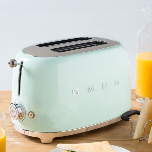 （日本置き目売りわたす店）SMEG ポップアップトースター２枚用【淡彩緑であること】TSF01-PG-JPイタリア共和国家電ブランド名【スメッグ】レトロ ひな型 今めかしい家電 ご機嫌ブランド名 4枚～8枚切 食麺麭 乾杯 スメグ ペール